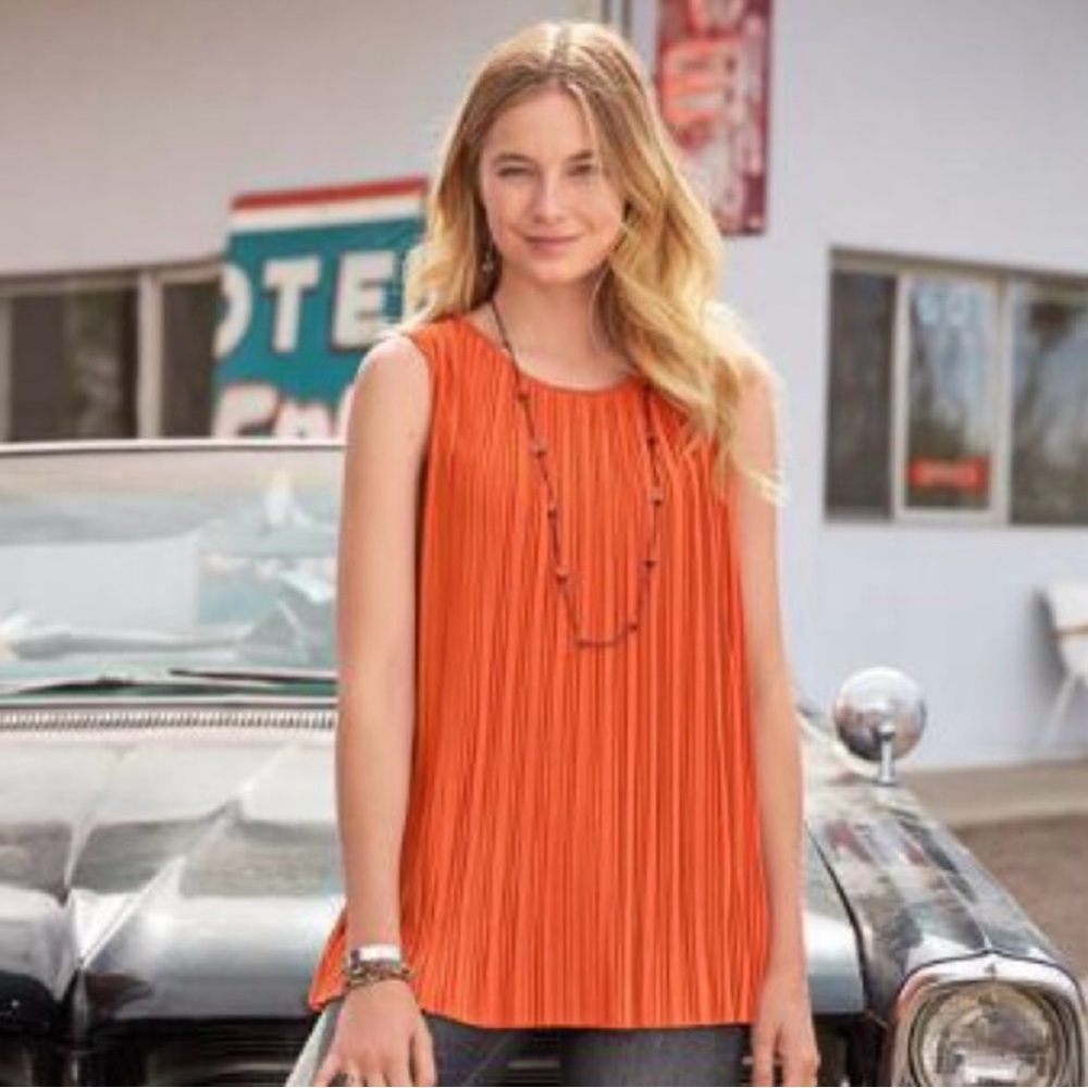 Sundance‎ Katie Pleated Tank Top in Burnt Sienna